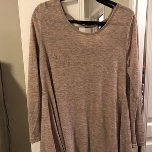 Tan long sleeve sweater/tshirt dress